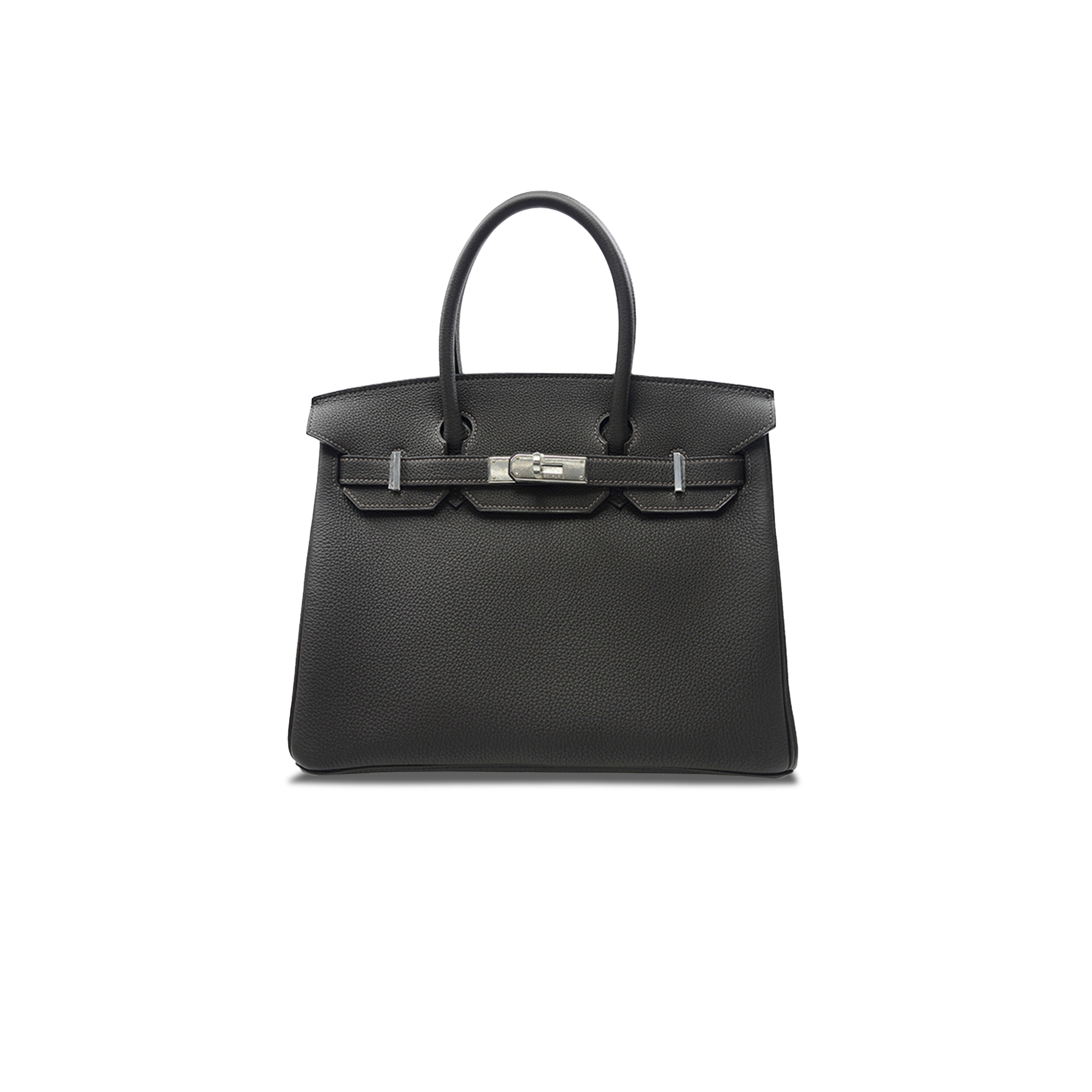 HERMES MASTER BIRKIN 30 OUTER SEAM EPSOM LEATHER CK89 NOIR BLACK SILVER BUCKLE 101329 (30*22*15cm)